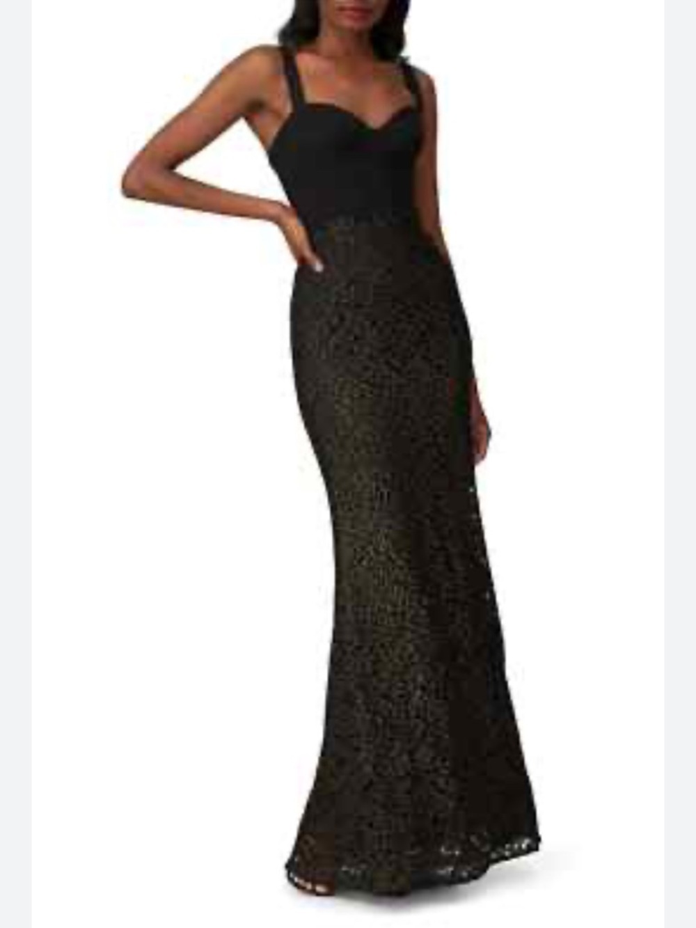 Dress The Population Lorena Lace Mermaid Black Gown Small - Picture 3 of 14